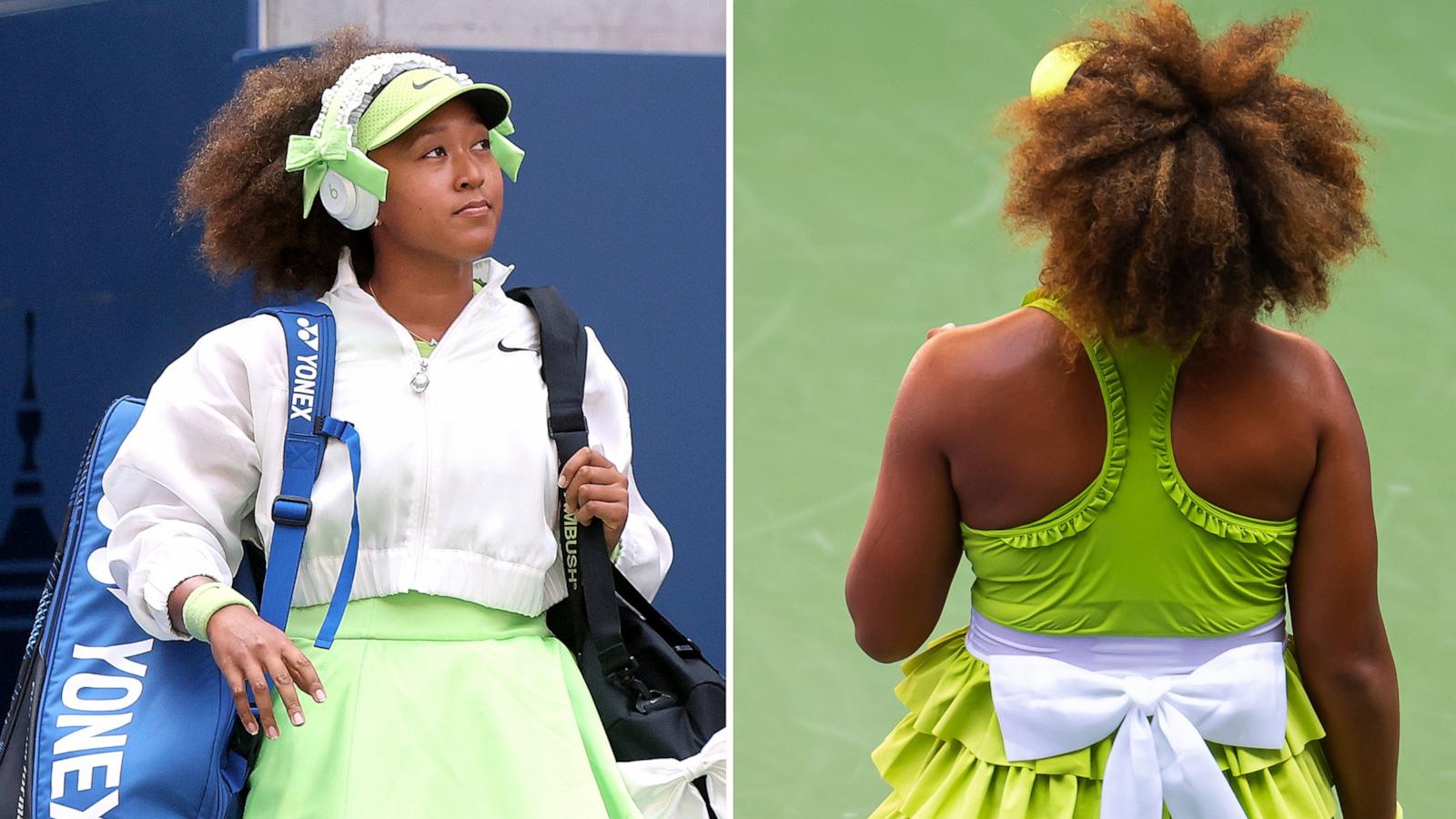 PHOTO: Naomi Osaka walks during their Women's Singles First Round match at the USTA Billie Jean King National Tennis Center on Aug. 27, 2024 in NYC |Naomi Osaka at USTA Billie Jean King National Tennis Center on Aug 27, 2024 in NYC.