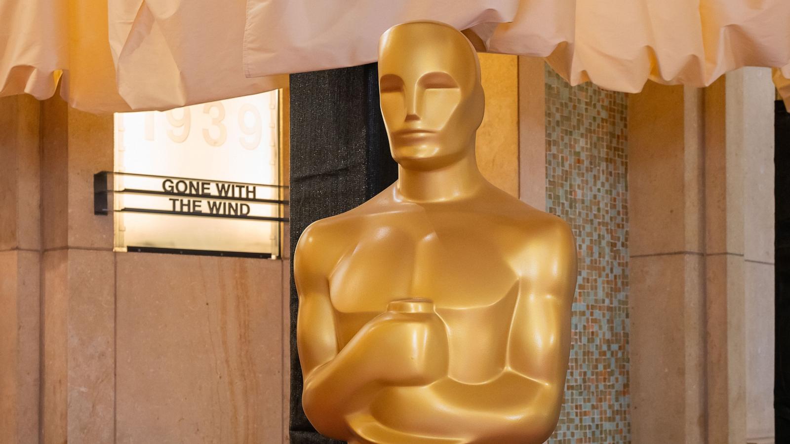 PHOTO: General views of Oscar statues as setup continues for the 96th Academy Awards at Hollywood & Highland and the Dolby Theatre on March 8, 2024 in Hollywood, Calif.