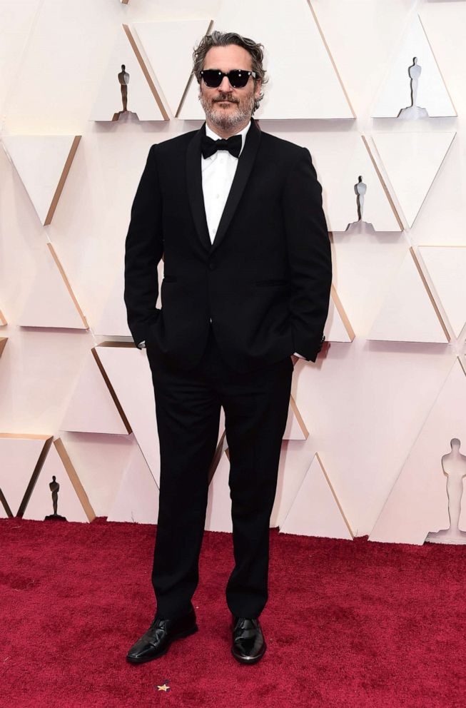 PHOTO: Joaquin Phoenix arrives at the Oscars on Sunday, Feb. 9, 2020, at the Dolby Theatre in Los Angeles. (Photo by Jordan Strauss/Invision/AP)