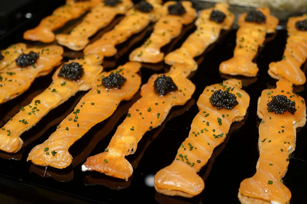 PHOTO: A tray of Oscars smoked salmon with caviar.