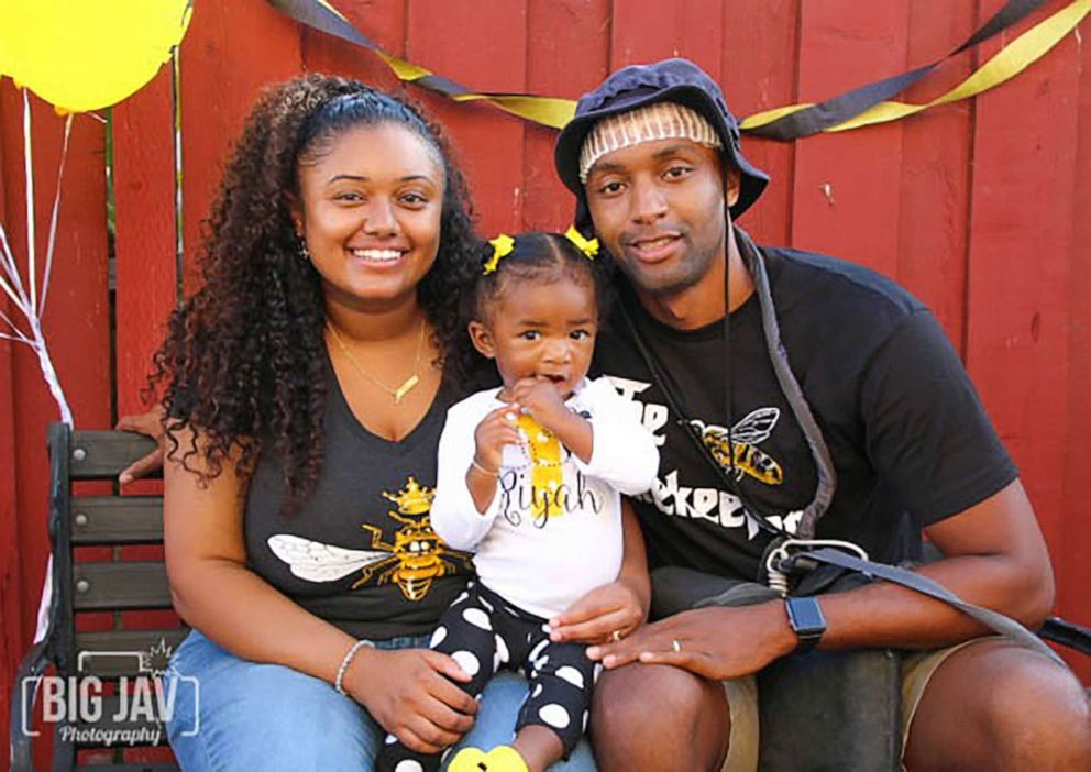 PHOTO: Osmond Nicholas appears in this undated photo with his wife Trinity Daniel and their daughter Riyah, who is 18 months old.