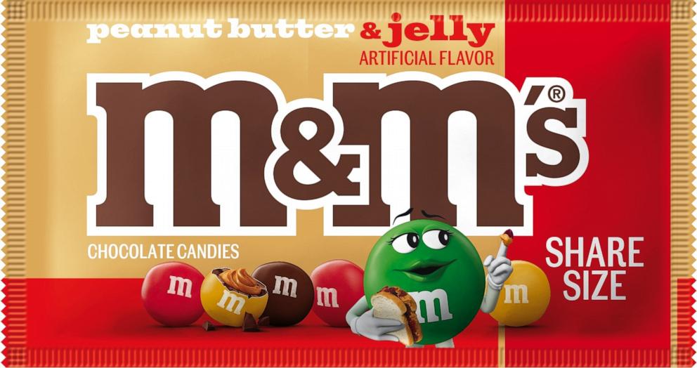 PHOTO: New packaging for the new peanut butter and jelly M&M's flavor coming out in December.