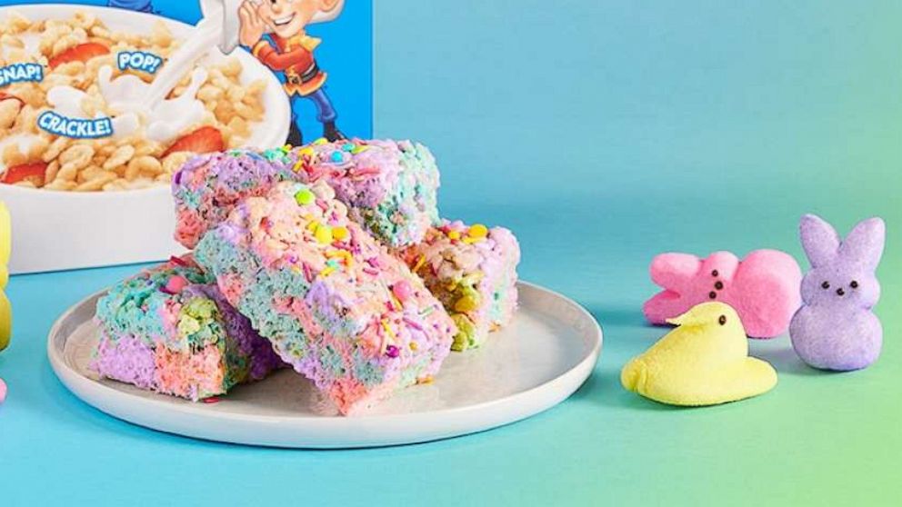 PHOTO: Festive Easter Peeps Rice Krispies treats.