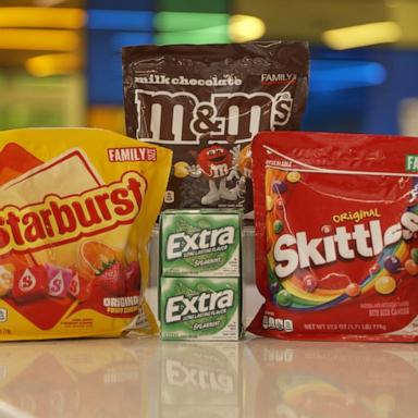 PHOTO: New Starburst, M&M’s, EXTRA, and Skittles without Food, Drug & Cosmetic (FD&C) colors.
