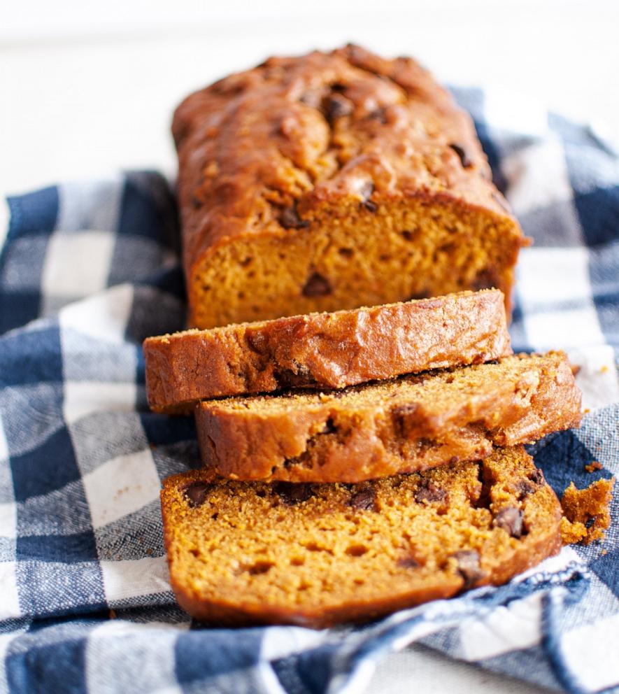 PHOTO: A loaf of homemade pumpkin chocolate chip bread.