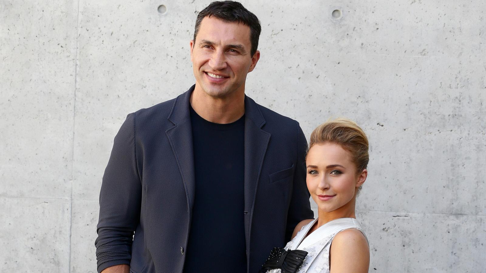 PHOTO: Hayden Panettiere and Wladimir Klitschko attend the Giorgio Armani show during Milan Menswear Fashion Week Spring Summer 2014, June 25, 2013 in Milan, Italy.