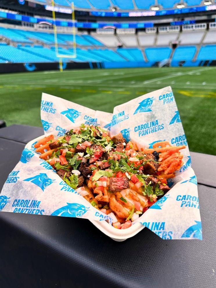 PHOTO: A platter of carne asada fries served at Bank of America Stadium.