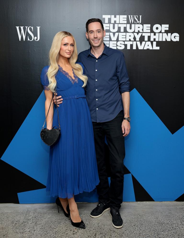 PHOTO: Paris Hilton and Carter Reum attend The Wall Street Journal's The Future of Everything Festival in New York City, May 21, 2024.