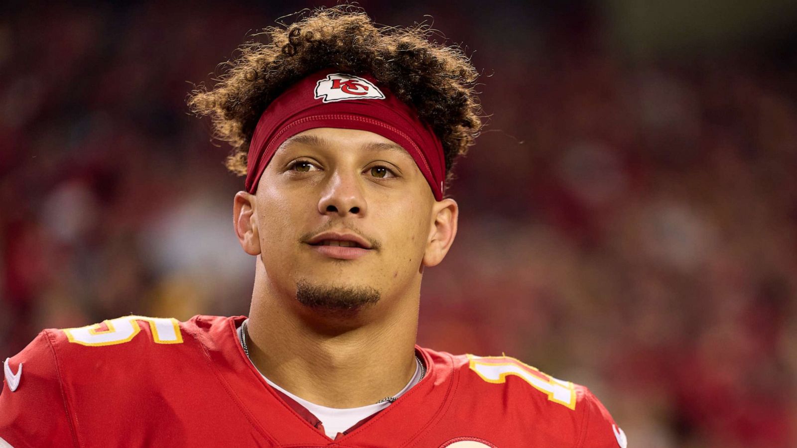 PHOTO: Patrick Mahomes of the Kansas City Chiefs before kickoff against the Tennessee Titans, Nov. 6, 2022. in Kansas City.