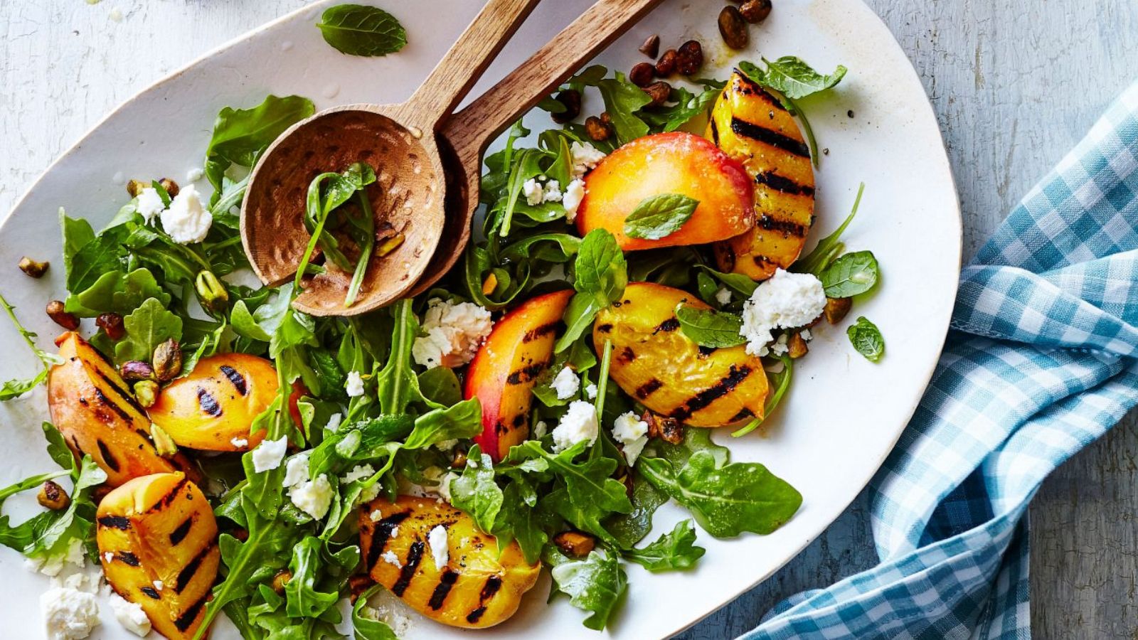 PHOTO: Grilled Peach-and-Arugula Salad with Feta