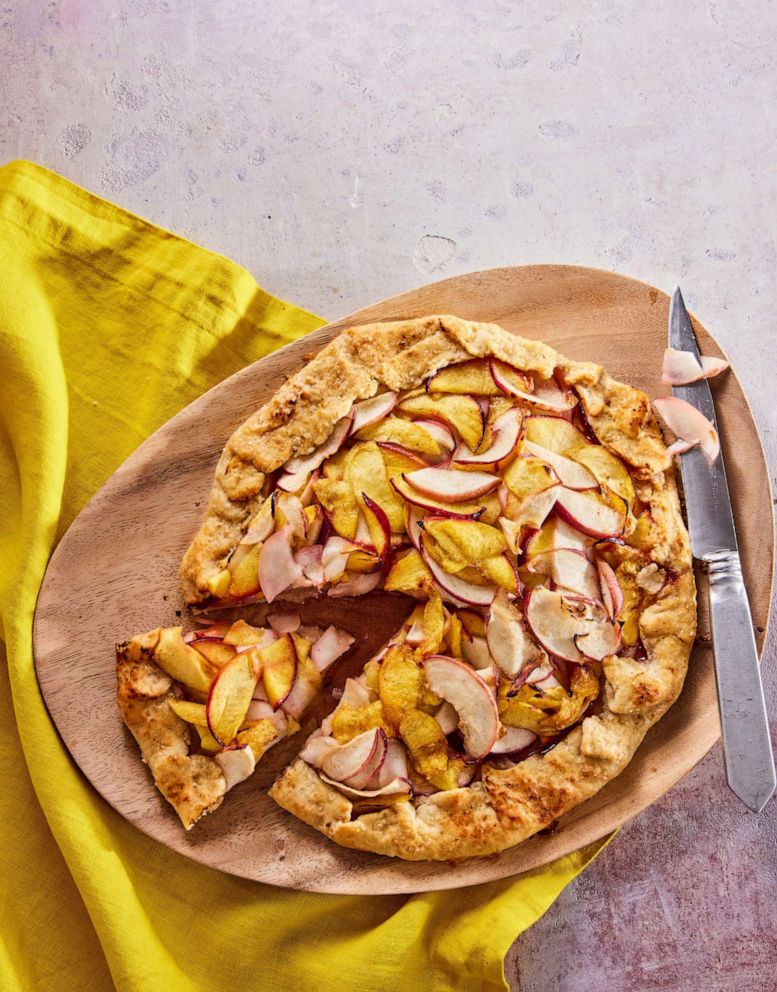 PHOTO: A rustic peach galette.