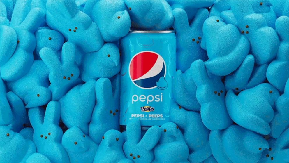 PHOTO: The Pepsi x Peeps collection in the blue colorway.