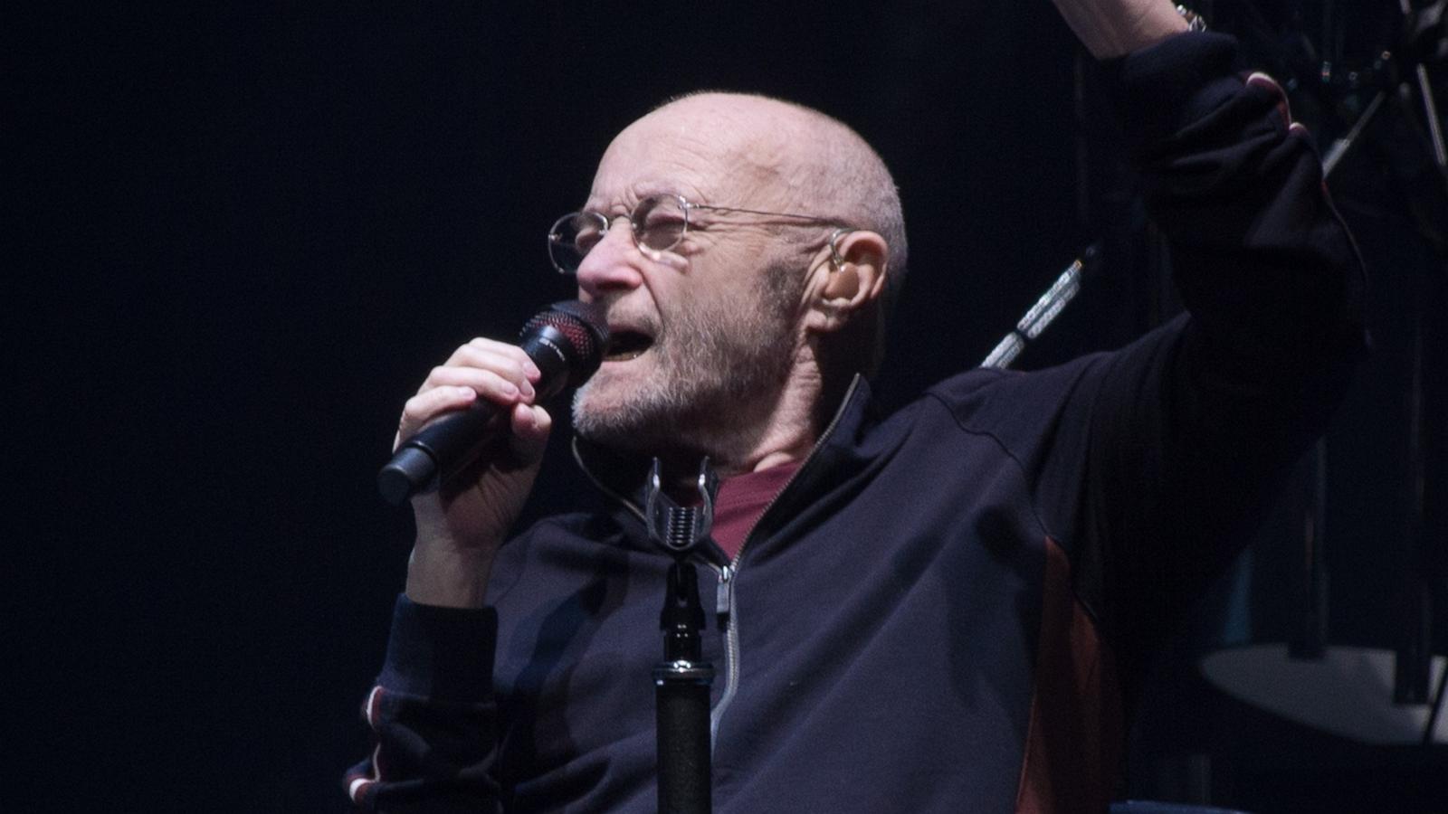 Phil Collins from Genesis performs on March 17, 2022 in Nanterre, France.