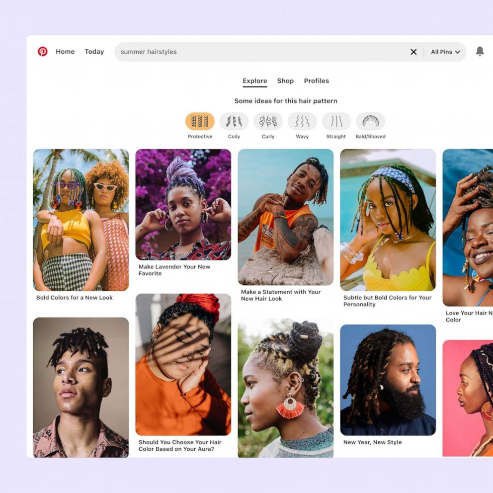 Pinterest launches new feature allowing users to filter hair searches by  texture or type - Good Morning America