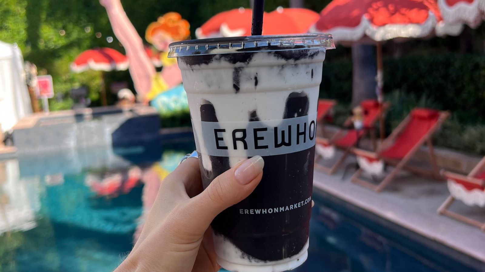 PHOTO: The new Poosh Potion Detox Smoothie created by Kourtney Kardashian Barker available at Erewhon for a limited time.