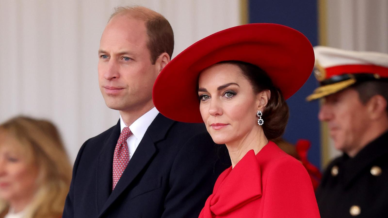 PHOTO: Prince William, Prince of Wales and Catherine, Princess of Wales attend a ceremonial welcome for The President and the First Lady of the Republic of Korea, Nov. 21, 2023, in London.