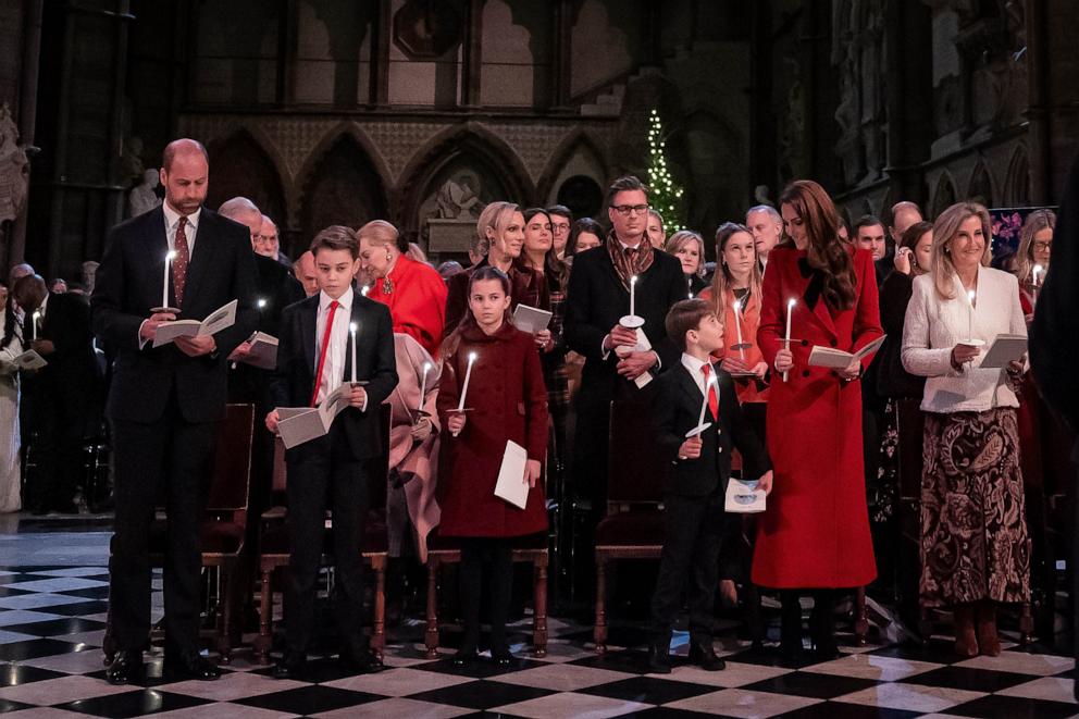 PHOTO: Prince William, Prince of Wales, Prince George, Princess Charlotte, Prince Louis, Catherine, Princess of Wales and Sophie, Duchess of Edinburgh during the "Together At Christmas" carol service at Westminster Abbey in London, Dec. 6, 2024.