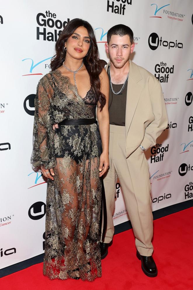 PHOTO: Priyanka Chopra and Nick Jonas attend the Los Angeles Premiere of "The Good Half" at Saban Theatre in Beverly Hills, CA, Aug. 13, 2024.