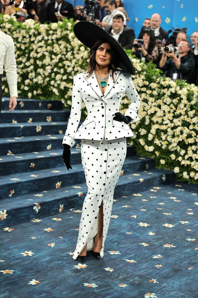 Priyanka Chopra attends the 2025 Met Gala Celebrating "Superfine: Tailoring Black Style" on May 05, 2025 in New York City.