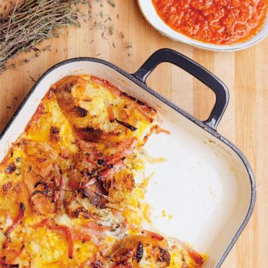 PHOTO: A savory bread pudding from "Chuck's Home Cooking."