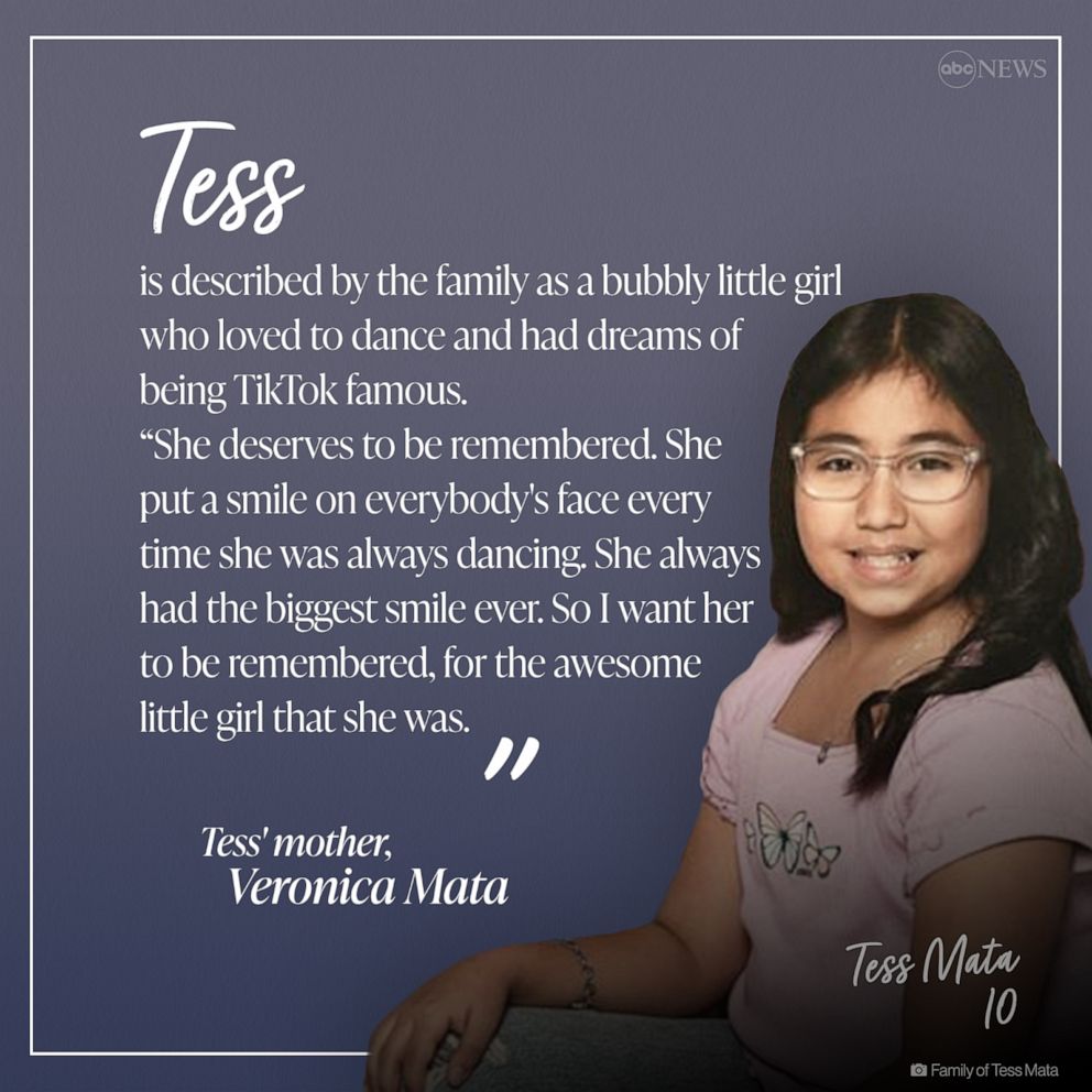 PHOTO: Veronica Mata on her daughter, Tess Mata, who was among those killed in the shooting at Robb Elementary School, May 24, 2022, in Uvalde, Texas.