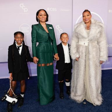 PHOTO: Queen Latifah and Eboni Nichols with Kaavia Wade and Rebel attend the 52nd American Music Awards, May 25, 2026 in Las Vegas.
