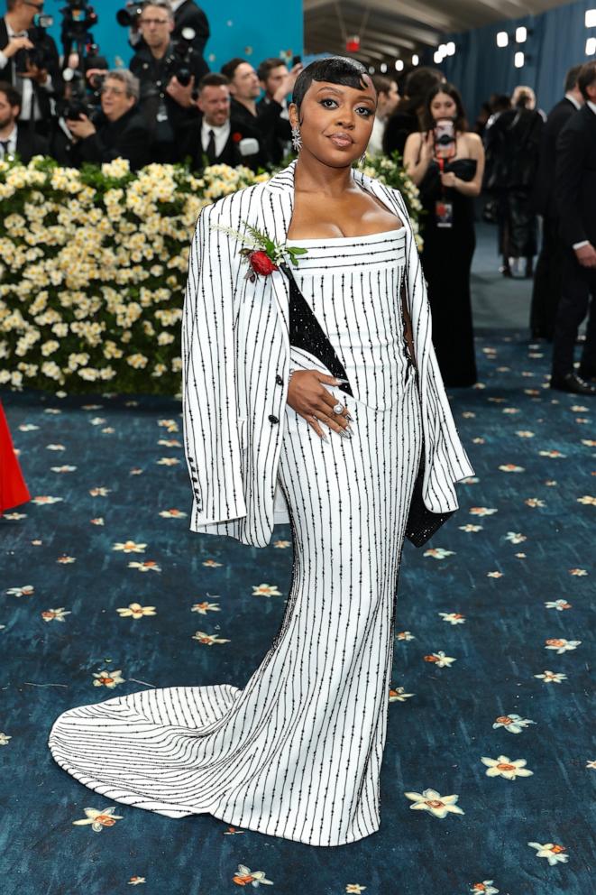 Quinta Brunson attends the 2025 Met Gala Celebrating "Superfine: Tailoring Black Style" on May 05, 2025 in New York City.