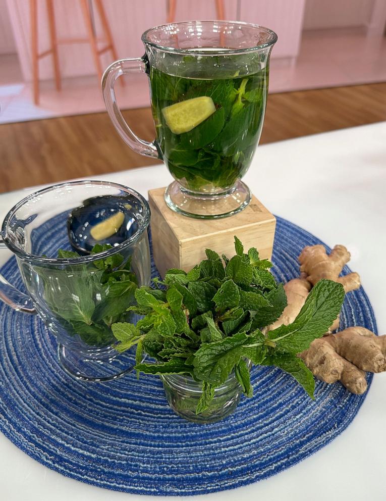 PHOTO: Rachel Beller's mint and ginger-infused water.