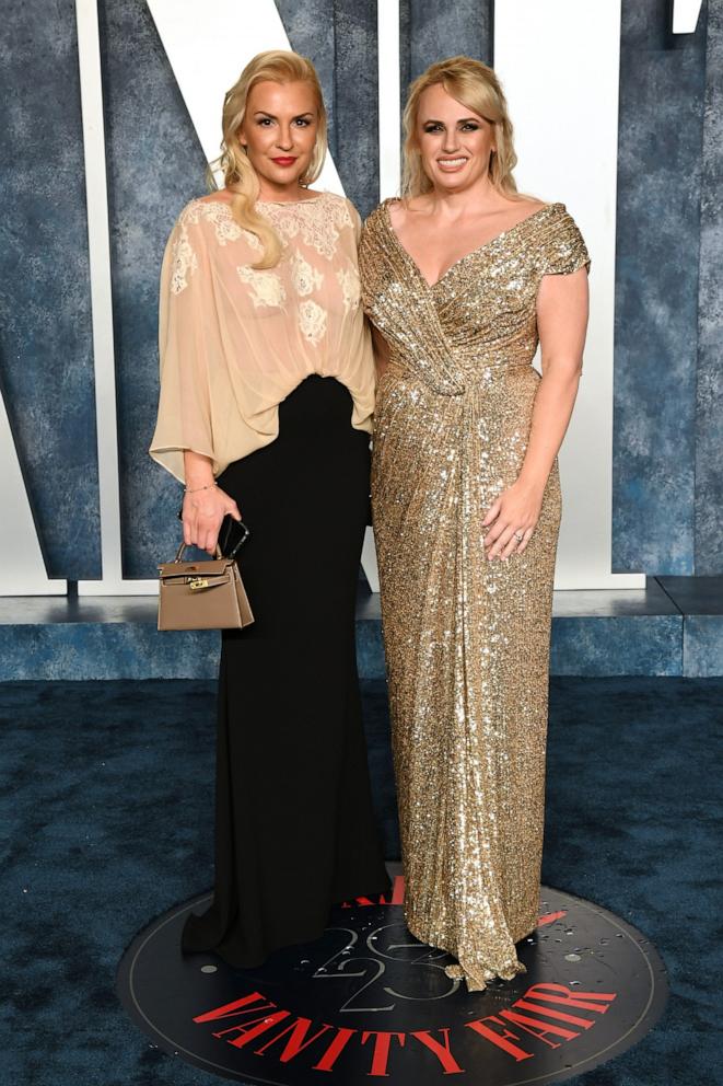 PHOTO: Ramona Agruma and Rebel Wilson attend the 2023 Vanity Fair Oscar Party Hosted By Radhika Jones at Wallis Annenberg Center for the Performing Arts in Beverly Hills, Calif., March 12, 2023.