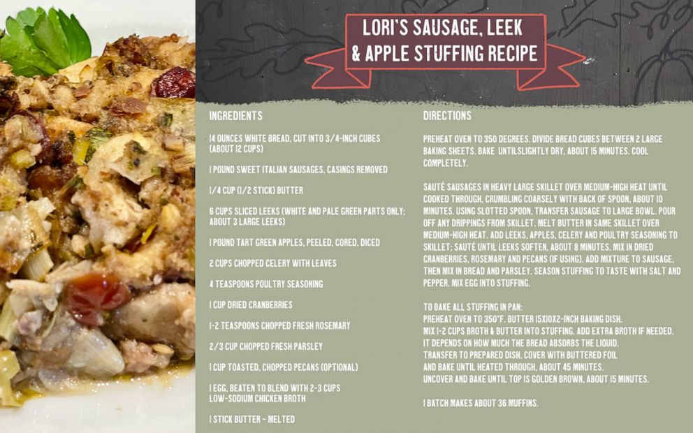 Lori's Sausage, Leek and Apple Stuffing Recipe