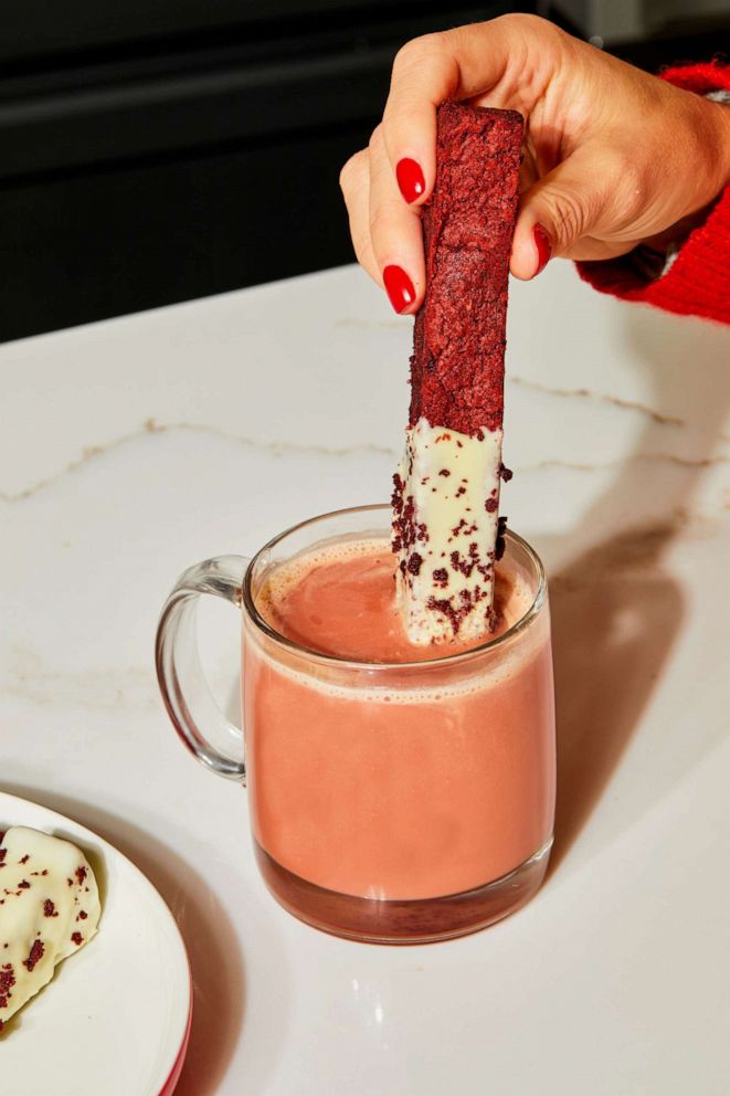 PHOTO: Red velvet shortbread sticks.