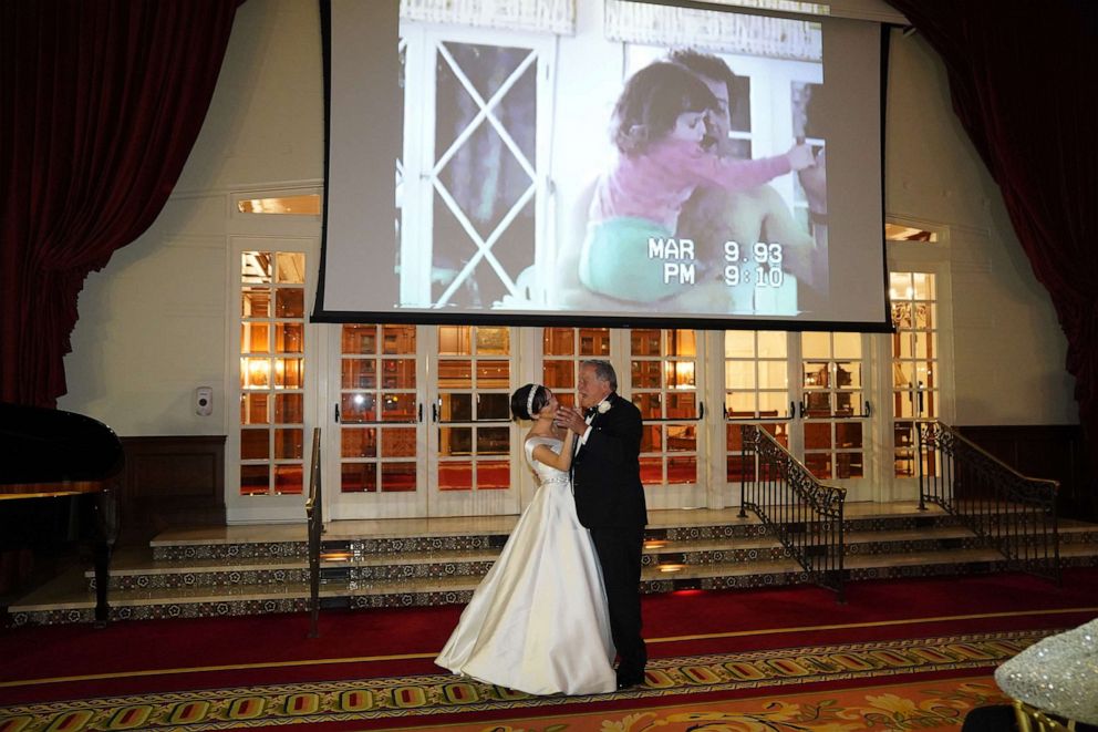 PHOTO: After 27 years, Andrew Trutanich and Riannon Trutanich VanSciver danced to "Beauty and the Beast" again at Trutanich VanSciver's wedding.