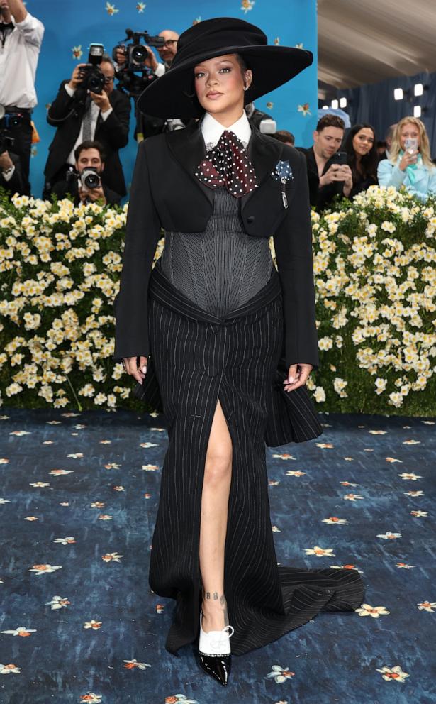 Rihanna attends the 2025 Met Gala Celebrating "Superfine: Tailoring Black Style" on May 05, 2025 in New York City. 