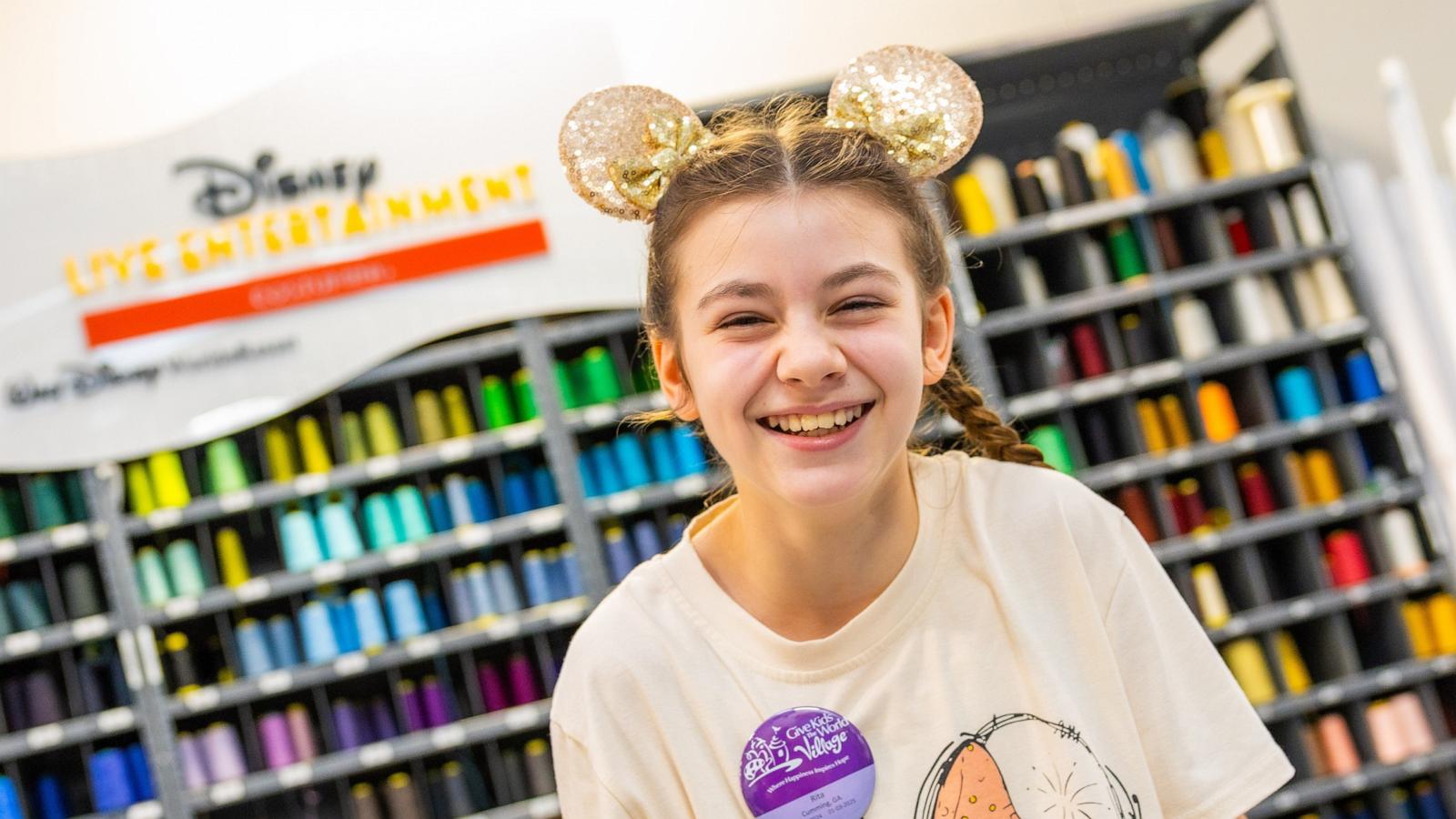 PHOTO: 10-year-old Rita had her dream of seeing how a Cinderella ballgown is made come true.