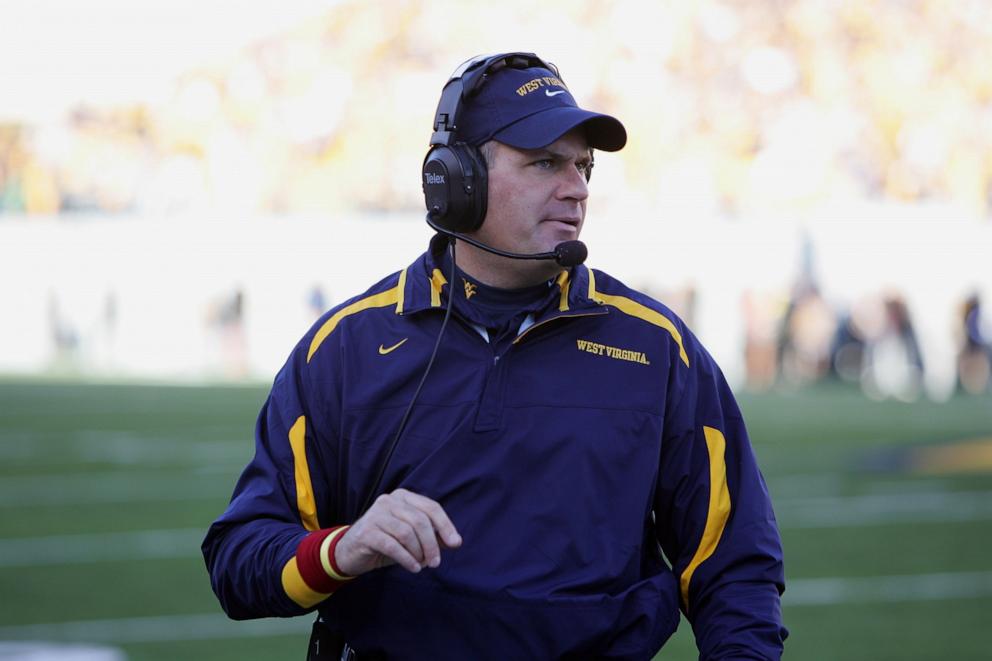 PHOTO: Head coach Rich Rodriguez of the West Virginia University Mountaineers stands on the sideline against the Mississippi State Bulldogs, Oct. 20, 2007 ,at Milan Puskar Stadium in Morgantown, West Virginia. 