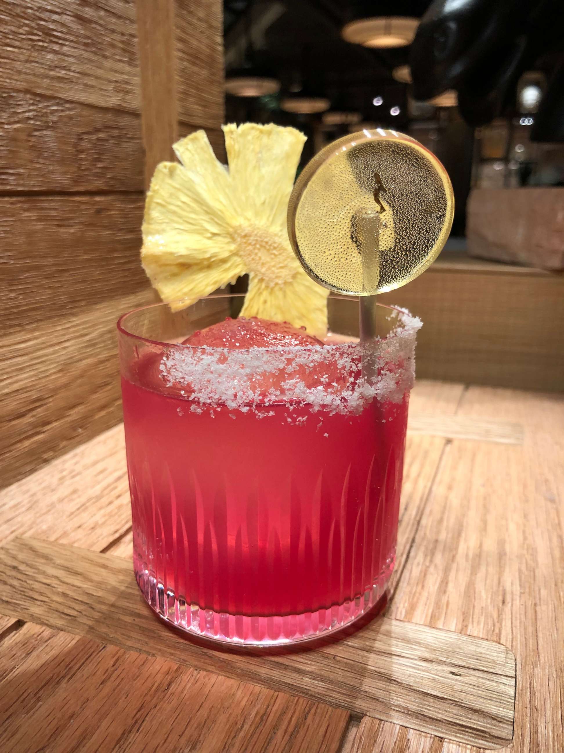 PHOTO: The Rosa cocktail made with tequila and prickly pear.