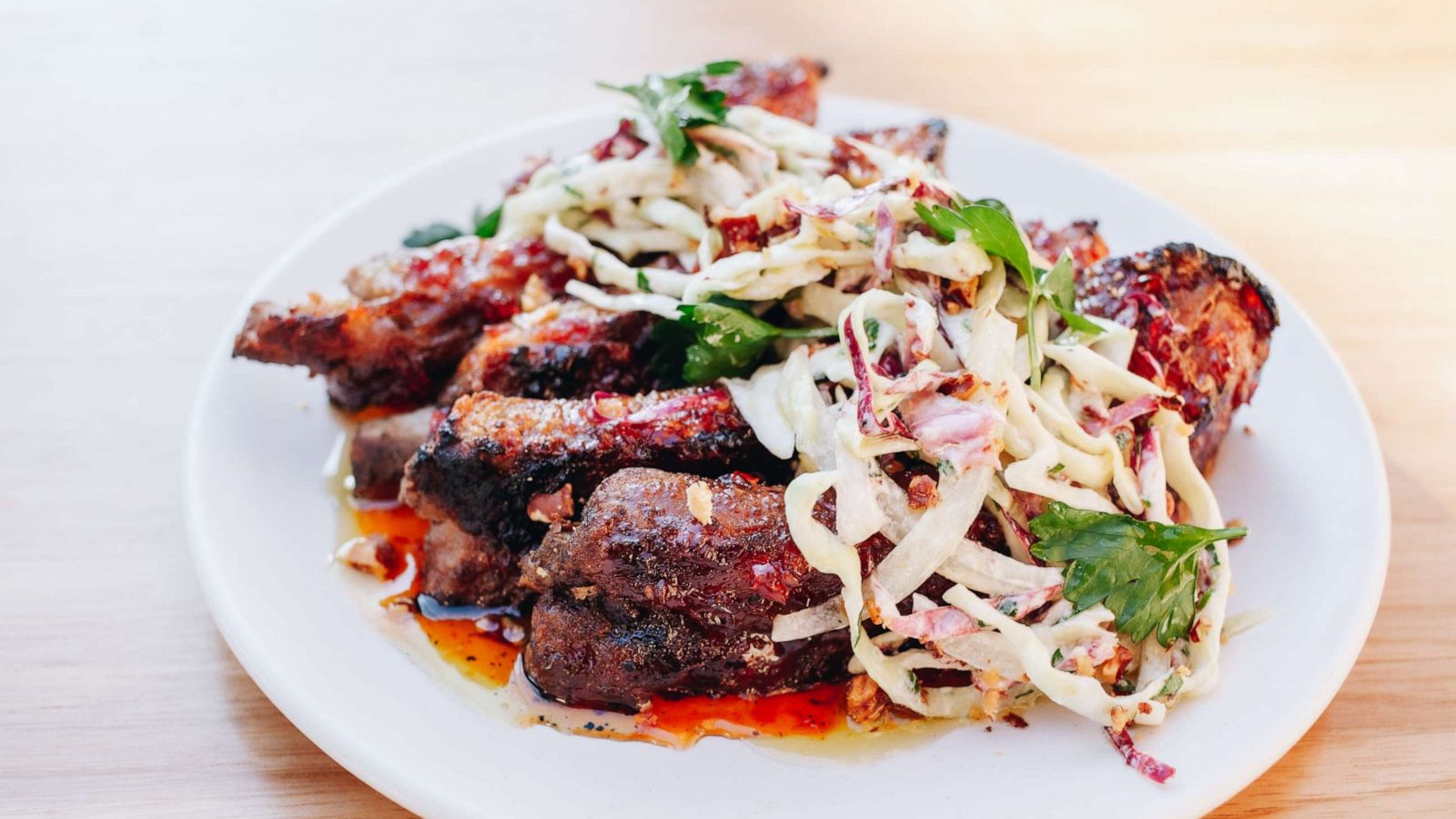 PHOTO: A plate of pork ribs pampenella from Rose Mary chef Joe Flamm.