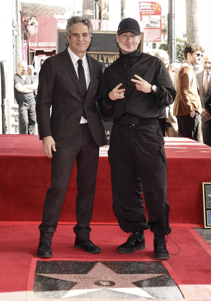 PHOTO: Mark Ruffalo and Barry Keoghan on the Hollywood Walk of Fame, Los Angeles, Feb . 8, 2024.