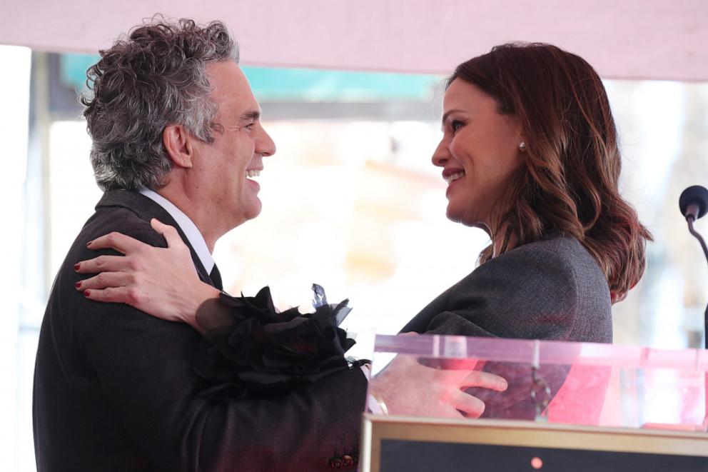 PHOTO: Mark Ruffalo and Jennifer Garner on the Hollywood Walk of Fame, Los Angeles, Feb.8, 2024.