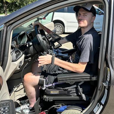 PHOTO: Ryley Hopper, 27, got behind the wheel of a specially equipped van on Aug. 14, his first time driving since he was paralyzed from the chest down at the age of 19.