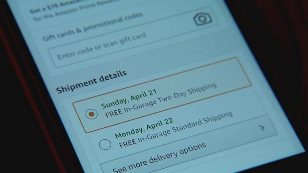PHOTO: A screengrab of an Amazon In-Garage order. 