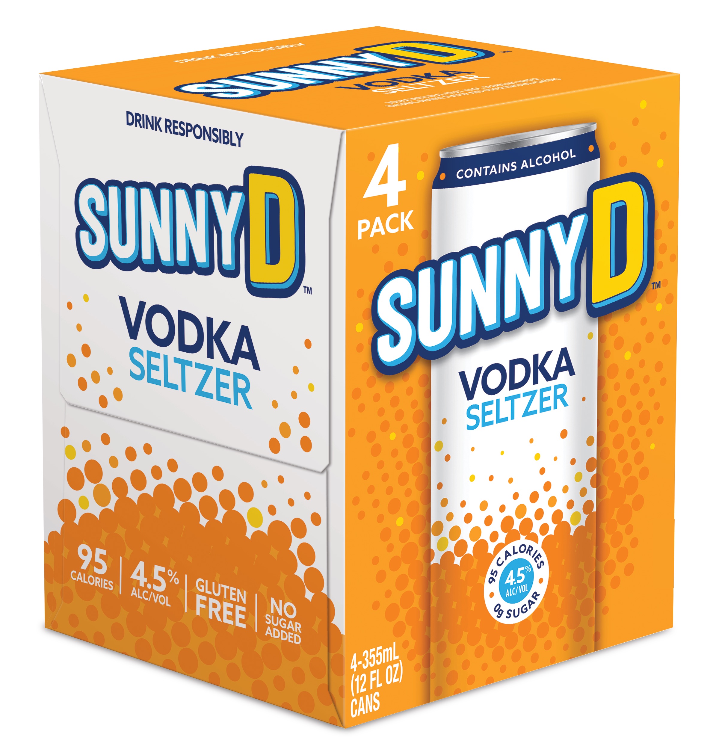 PHOTO: New SunnyD Vodka Seltzer comes in 12-ounce slim cans in a four-pack or individually.