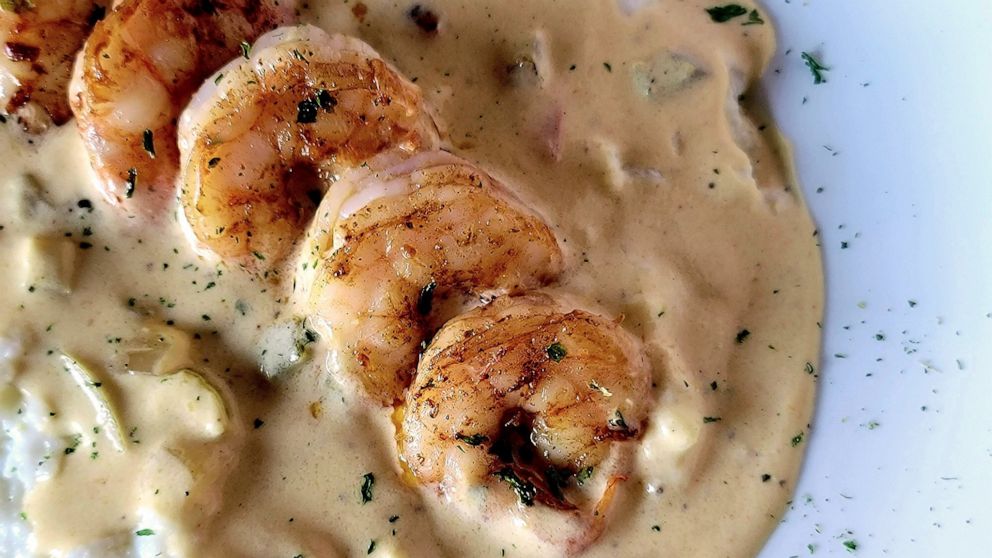 Photo: A plate of shrimp and grits from Gourmet Soul and Catering.