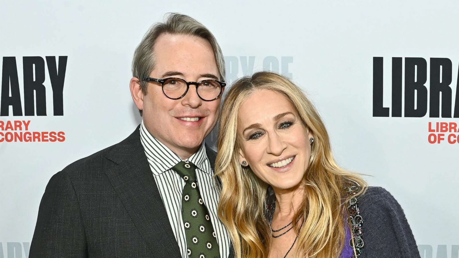 PHOTO: Actors Matthew Broderick and Sarah Jessica Parker at the Library of Congress on April 25, 2022 in Washington, D.C.