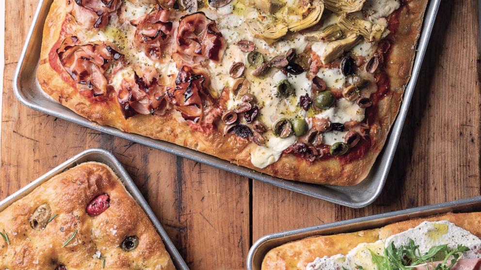 PHOTO: Focaccia three ways from the new cookbook, "Dolci." 