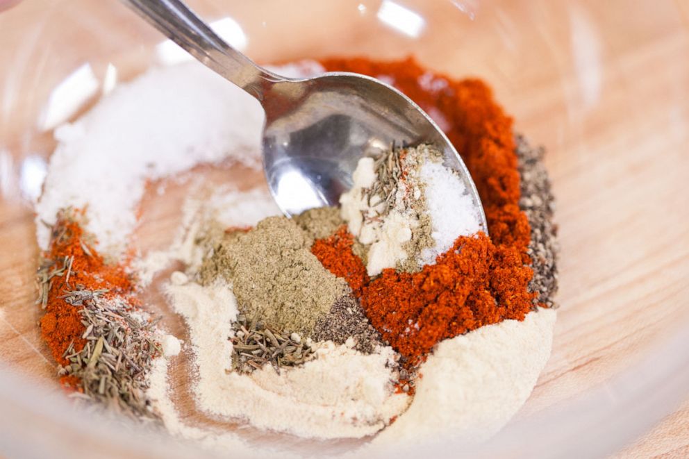 PHOTO: A seasoning blend of salt, paprika, pepper, garlic powder, thyme, dried sage and cayenne pepper.