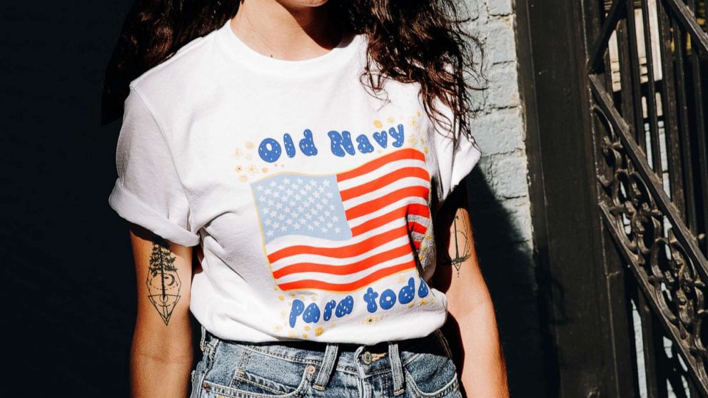 PHOTO: Old Navy has released its 2022 Flag Tee collection, and it includes the brand's first Spanish language design. 