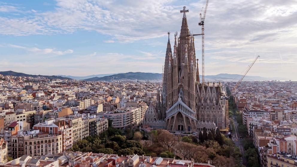 PHOTO: The Sagrada Familia Basilica is seen in Barcelona, April 22, 2026. 