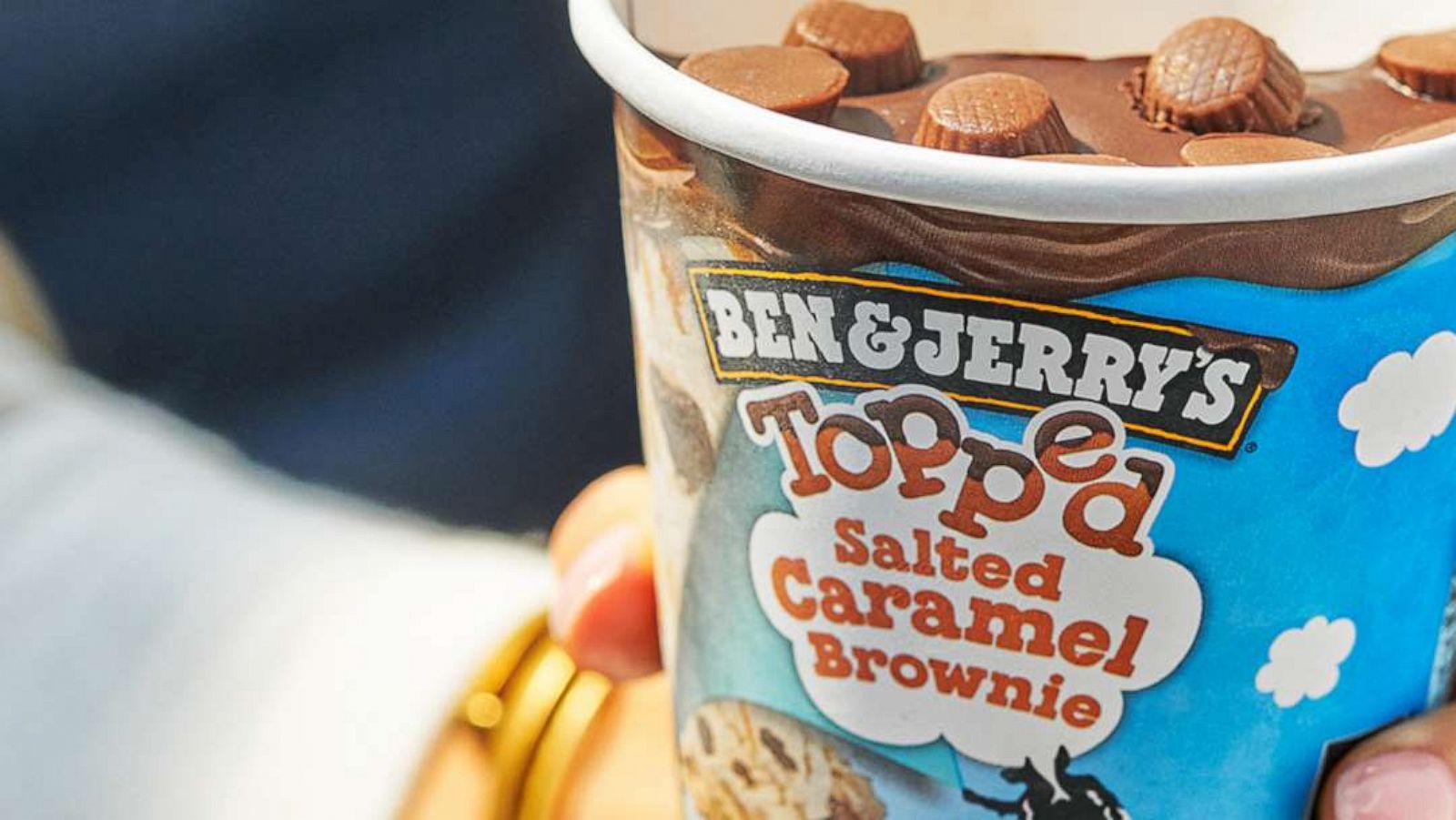 PHOTO: A spoonful of the new Ben & Jerry's Topped flavor salted caramel brownie.