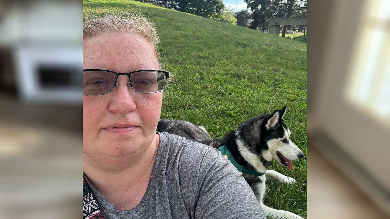 PHOTO: Samantha Griffin with her rescue dog Luna, a Siberian husky, whom she adopted in September 2023.